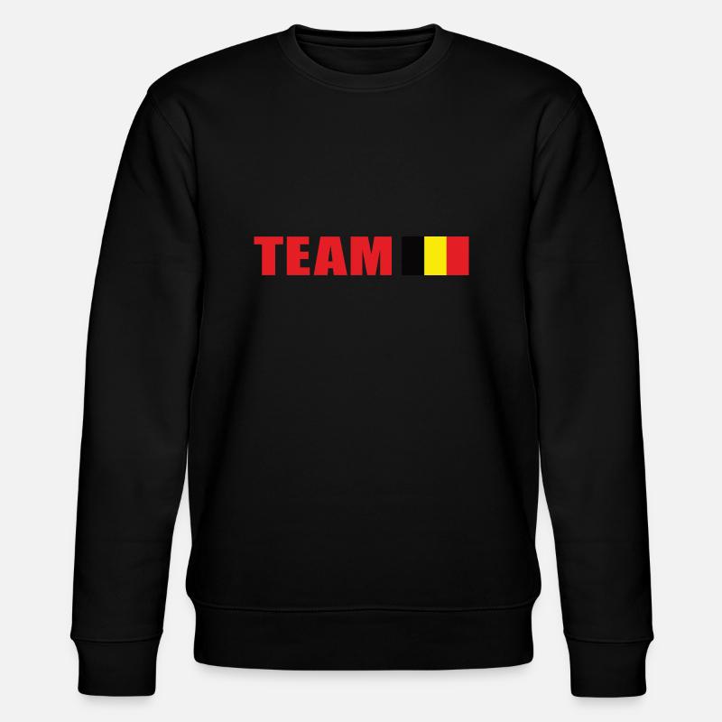 Support-Team Belgien - Stanley/Stella Unisex Bio-Sweatshirt CHANGER  - Schwarz