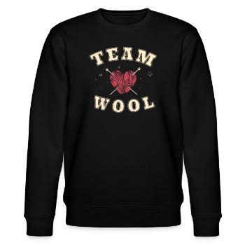 Team WOOL - The number 1! 🐑💪 - Stanley/Stella CHANGER Unisex Organic Sweatshirt - black - Front - Nik (191cm) & Marisol (170cm)