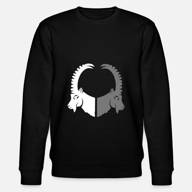 Steinbock Tier Sternzeichen - Stanley/Stella Unisex Bio-Sweatshirt CHANGER  - Schwarz