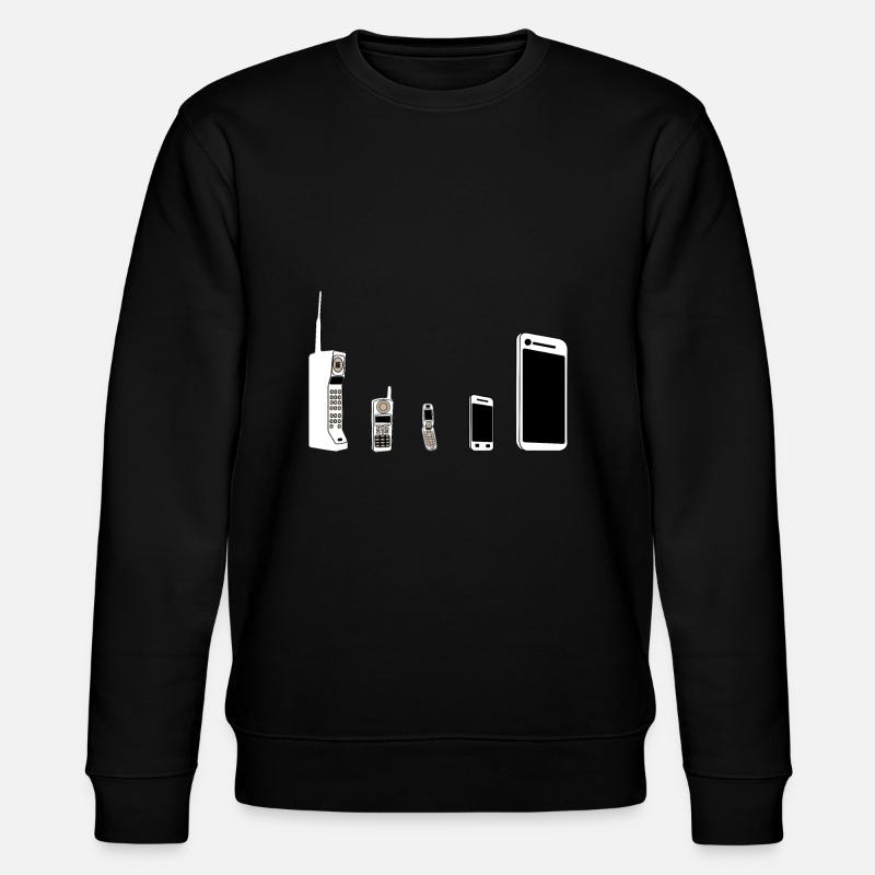 Mobile Phone Evolution - Stanley/Stella CHANGER Unisex Organic Sweatshirt - black