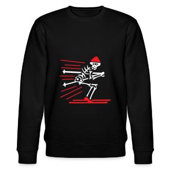 Skeleton skier two-tone - Stanley/Stella CHANGER Unisex Organic Sweatshirt - black - Front - Nik (191cm) & Marisol (170cm)