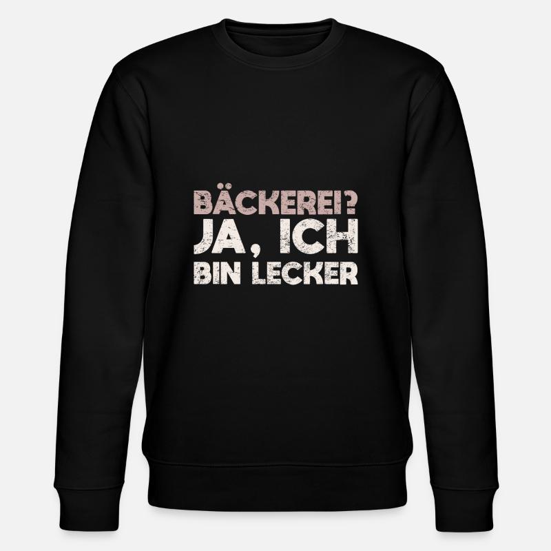Bäckerei? Ja, Ich Bin Lecker - Stanley/Stella Unisex Bio-Sweatshirt CHANGER  - Schwarz