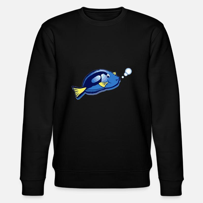 Fisch mit Blasen - Stanley/Stella Unisex Bio-Sweatshirt CHANGER  - Schwarz