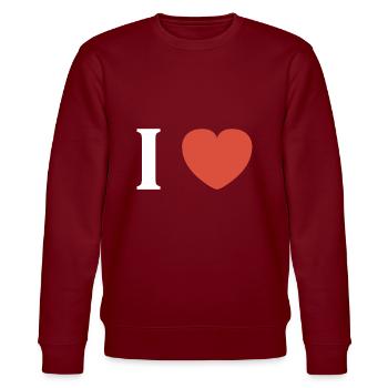 i love - Sweat bio CHANGER Stanley/Stella Unisexe - bordeaux - Devant - Nik (191cm) & Marisol (170cm)