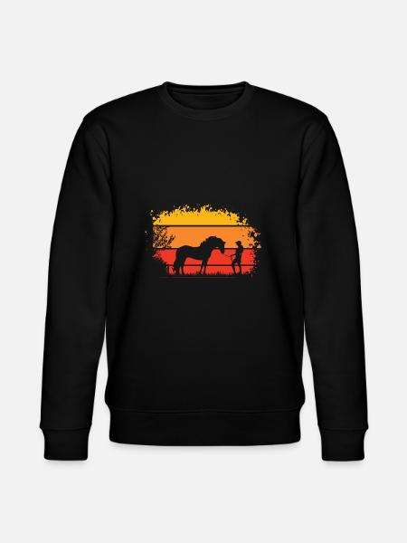 Frau mit Pferd - Stanley/Stella Unisex Bio-Sweatshirt CHANGER - Schwarz