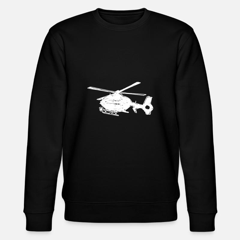 Hubschrauber Pilot fliegne Helicopter Geschenk - Stanley/Stella Unisex Bio-Sweatshirt CHANGER  - Schwarz