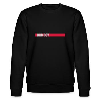Saying Bad Boy - Stanley/Stella CHANGER Unisex Organic Sweatshirt - black - Front - Nik (191cm) & Marisol (170cm)