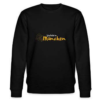 Verliebt in München | München Mitbringsel - Stanley/Stella Unisex Bio-Sweatshirt CHANGER  - Schwarz - Vorne - Nik (191cm) & Marisol (170cm)
