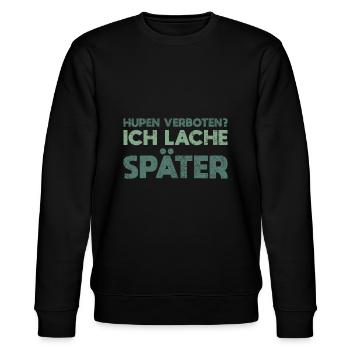 Hupen Verboten? Ich Lache Später - Stanley/Stella Unisex Bio-Sweatshirt CHANGER  - Schwarz - Vorne - Nik (191cm) & Marisol (170cm)