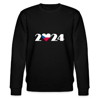 I love Tschechei 2024, Reise nach Tschechei 2024 - Stanley/Stella Unisex Bio-Sweatshirt CHANGER  - Schwarz - Vorne - Nik (191cm) & Marisol (170cm)