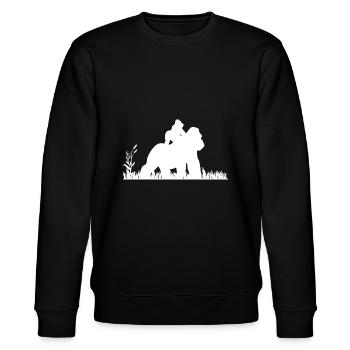 gorilla - Stanley/Stella CHANGER Unisex Organic Sweatshirt - black - Front - Nik (191cm) & Marisol (170cm)