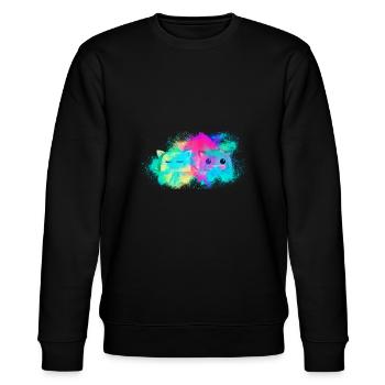 Bär Biest farbenfroh - Stanley/Stella Unisex Bio-Sweatshirt CHANGER  - Schwarz - Vorne - Nik (191cm) & Marisol (170cm)