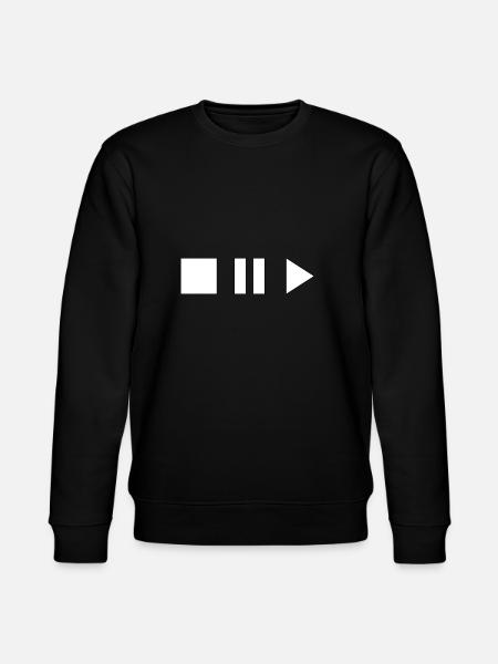 Stop Play and Pause - Stanley/Stella CHANGER Unisex Organic Sweatshirt - black