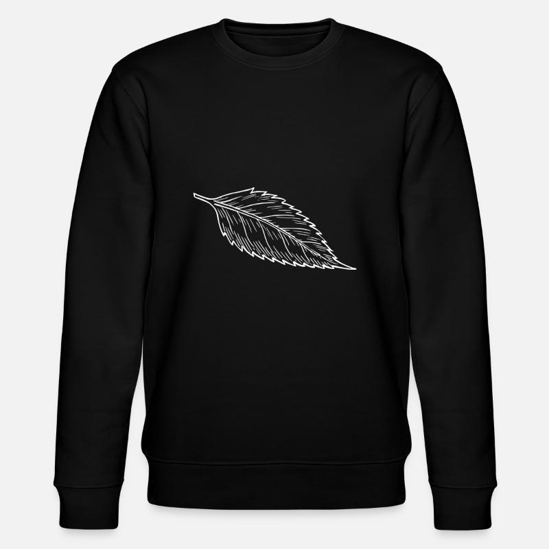 Feuille d’arbre, blanc - Sweat bio CHANGER Stanley/Stella Unisexe - noir