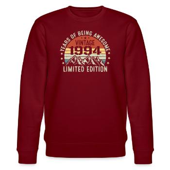 Cadeau pour Célébrer Votre Année de Naissance 1994 - Sweat bio CHANGER Stanley/Stella Unisexe - bordeaux - Devant - Nik (191cm) & Marisol (170cm)