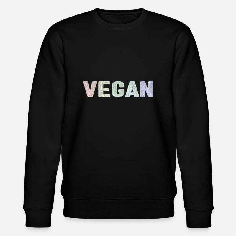 Vegan - botanical pattern - pastels - Stanley/Stella CHANGER Unisex Organic Sweatshirt - black