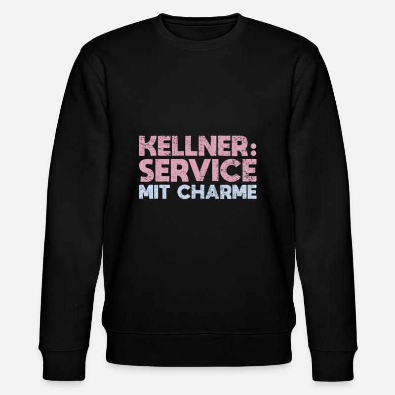 Kellner: Service Mit Charme - Stanley/Stella Unisex Bio-Sweatshirt CHANGER  - Schwarz