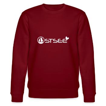 Ostsee mit Boot und Herz [white] - Stanley/Stella Unisex Bio-Sweatshirt CHANGER  - Burgunderrot - Vorne - Nik (191cm) & Marisol (170cm)
