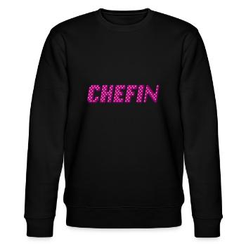 Chefin | Der weibliche Chef - Stanley/Stella Unisex Bio-Sweatshirt CHANGER  - Schwarz - Vorne - Nik (191cm) & Marisol (170cm)
