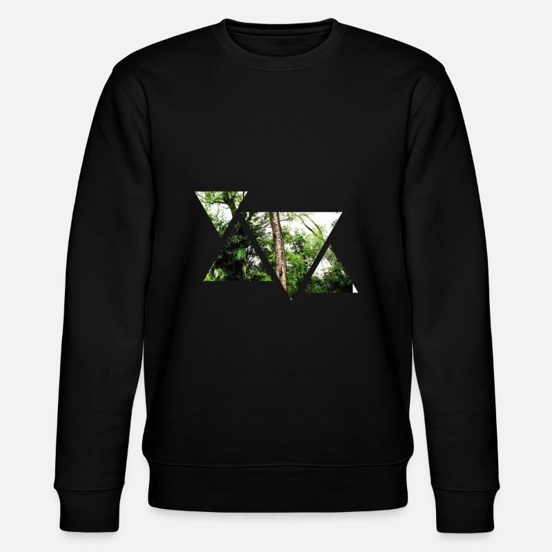 Wald | Natur | Dreieck | Geschenkidee - Stanley/Stella Unisex Bio-Sweatshirt CHANGER  - Schwarz