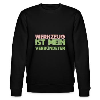 Werkzeug Ist Mein Verbündeter - Stanley/Stella Unisex Bio-Sweatshirt CHANGER  - Schwarz - Vorne - Nik (191cm) & Marisol (170cm)