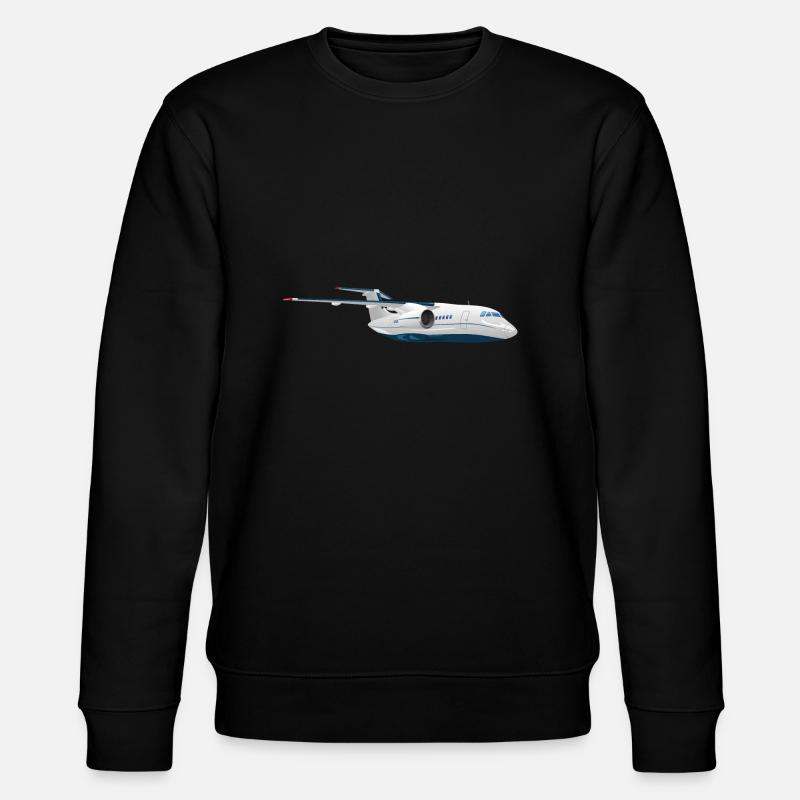 Flugzeug - Stanley/Stella Unisex Bio-Sweatshirt CHANGER  - Schwarz