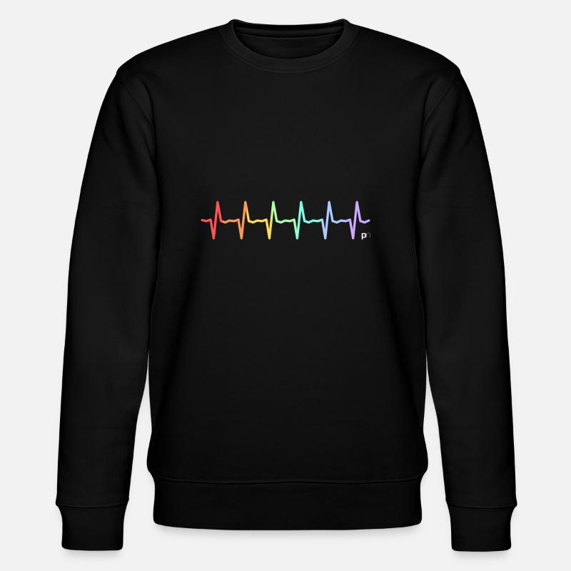 Rythme cardiaque Rainbow - Sweat bio CHANGER Stanley/Stella Unisexe - noir