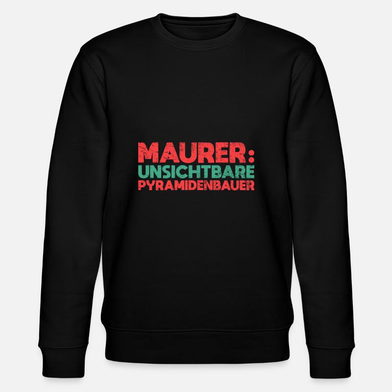 Maurer, Unsichtbare Pyramidenbauer - Stanley/Stella Unisex Bio-Sweatshirt CHANGER  - Schwarz