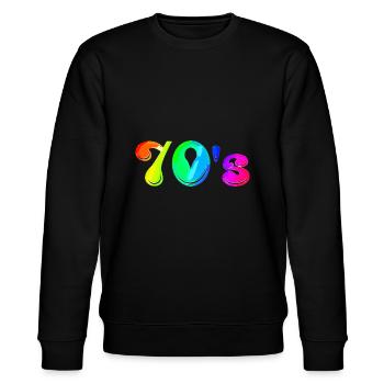 70s | Seventies | Decade | Symbol - Stanley/Stella CHANGER Unisex Organic Sweatshirt - black - Front - Nik (191cm) & Marisol (170cm)