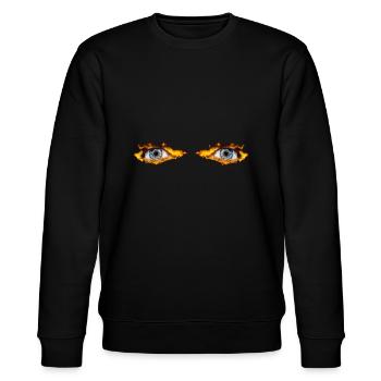 Feueraugen Explosion - Stanley/Stella Unisex Bio-Sweatshirt CHANGER  - Schwarz - Vorne - Nik (191cm) & Marisol (170cm)