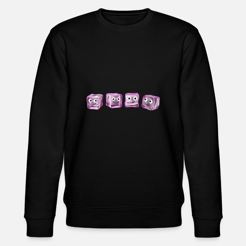 eis,eiswürfel,würfel,familie,comic - Stanley/Stella Unisex Bio-Sweatshirt CHANGER  - Schwarz