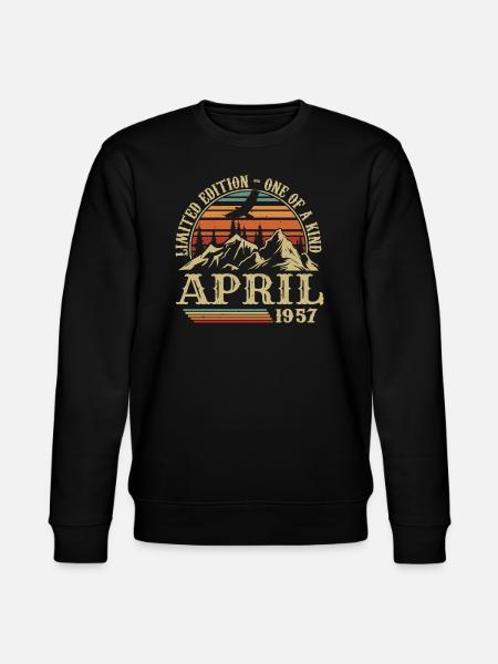 Best Birthday Gift April 1957 - Stanley/Stella CHANGER Unisex Organic Sweatshirt - black