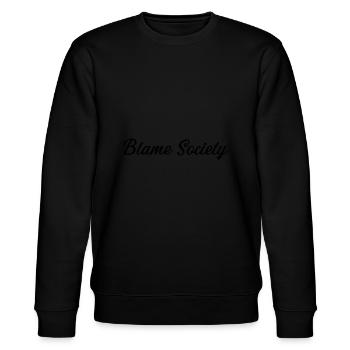 Blame Society Retro Anti-Social Statement - Stanley/Stella Unisex Bio-Sweatshirt CHANGER  - Schwarz - Vorne - Nik (191cm) & Marisol (170cm)