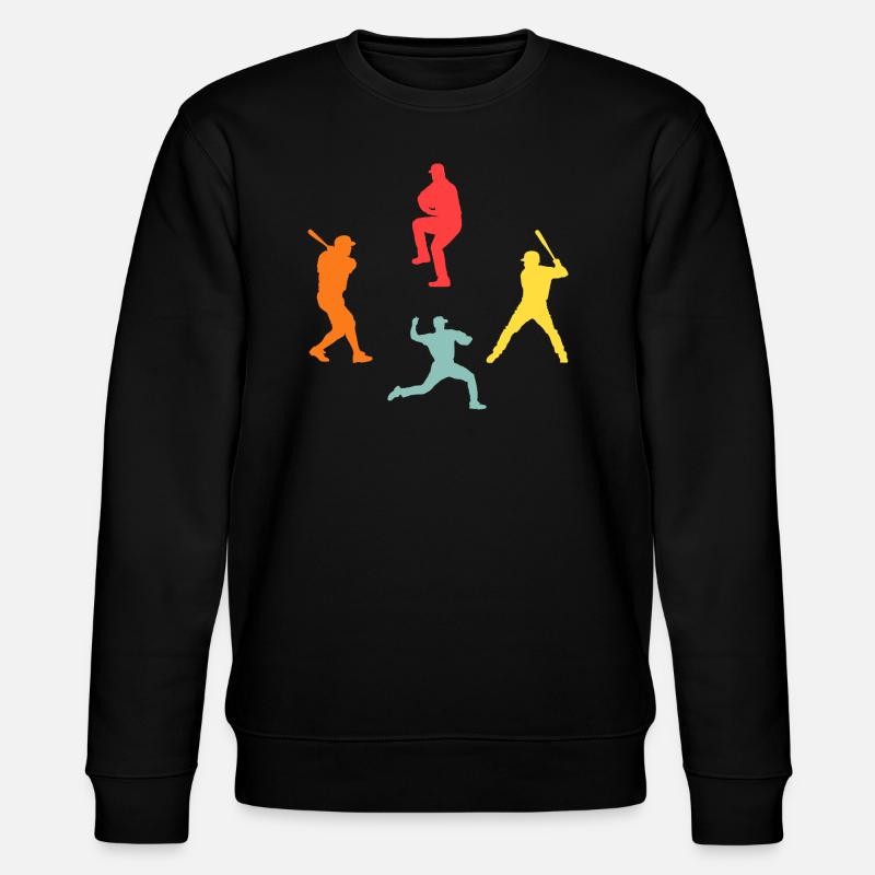 Baseballspieler Evolution Baseball - Stanley/Stella Unisex Bio-Sweatshirt CHANGER  - Schwarz
