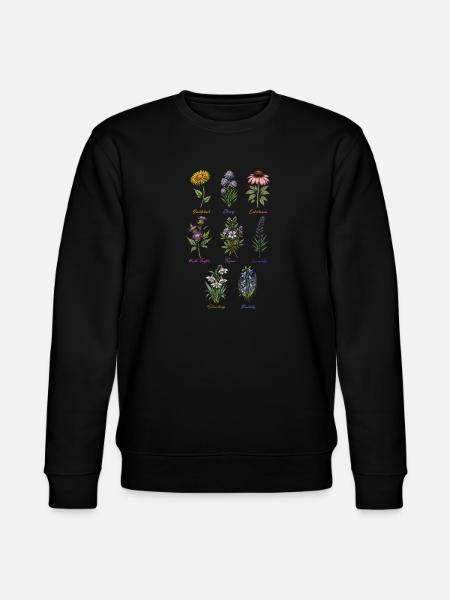 Botanical Herb & Flower Collection - Stanley/Stella CHANGER Unisex Organic Sweatshirt - black