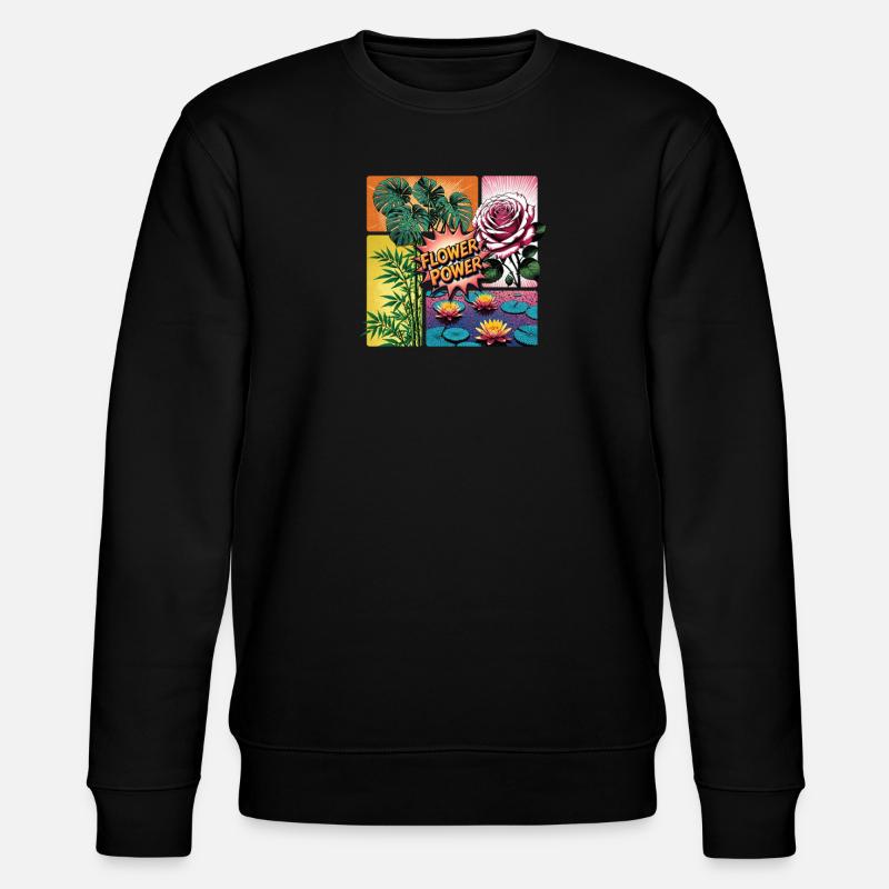 Flower-Power-Collage - Stanley/Stella Unisex Bio-Sweatshirt CHANGER  - Schwarz