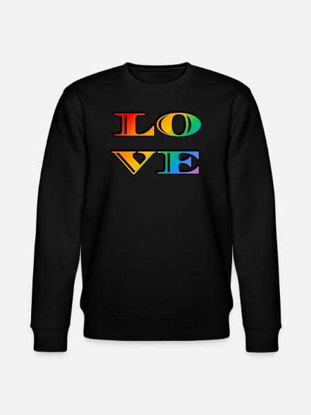 Retro Regenbogen Liebe - Stanley/Stella Unisex Bio-Sweatshirt CHANGER  - Schwarz