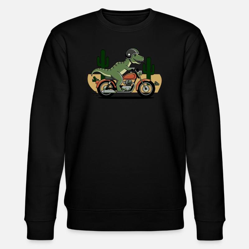 T-Rex on a Motorcycle - Stanley/Stella CHANGER Unisex Organic Sweatshirt - black