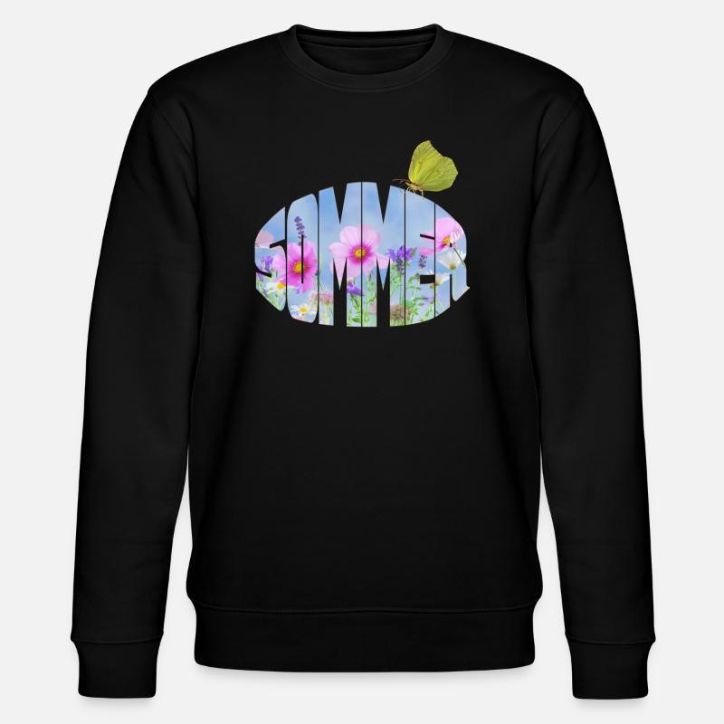 Prairie d’été avec papillon citron - Sweat bio CHANGER Stanley/Stella Unisexe - noir