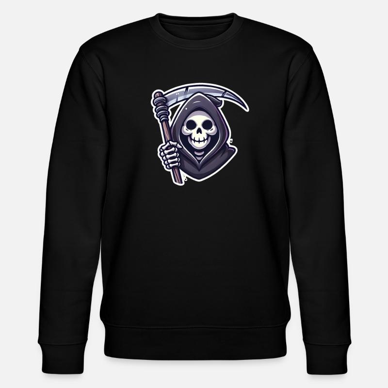 Sensenmann Lächelnde Sense Illustration - Stanley/Stella Unisex Bio-Sweatshirt CHANGER  - Schwarz
