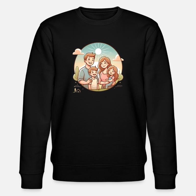 Conception d’illustration de famille heureuse - Sweat bio CHANGER Stanley/Stella Unisexe - noir
