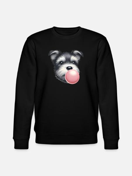 Playful Terrier with Bubble Gum - Stanley/Stella CHANGER Unisex Organic Sweatshirt - black