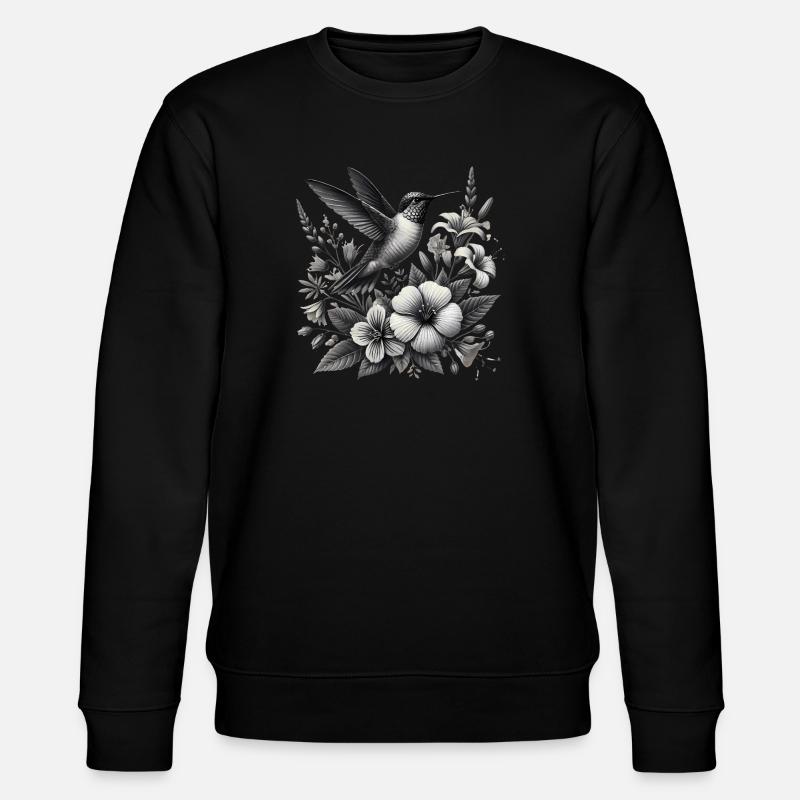 Colibri aux fleurs élégantes - Sweat bio CHANGER Stanley/Stella Unisexe - noir
