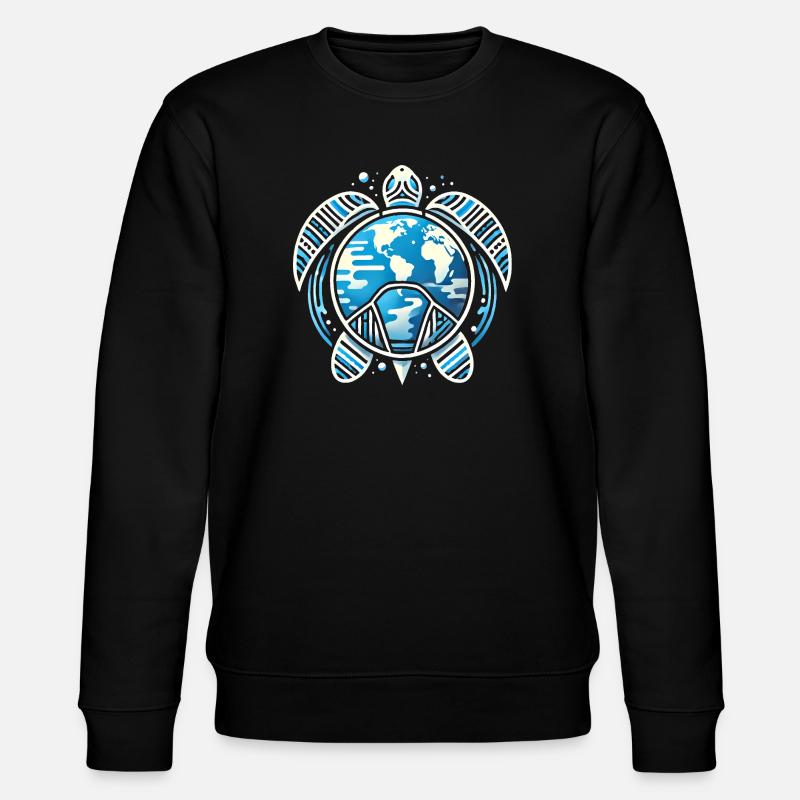 Earth Turtle PlanetInspired Design - Stanley/Stella CHANGER Unisex Organic Sweatshirt - black