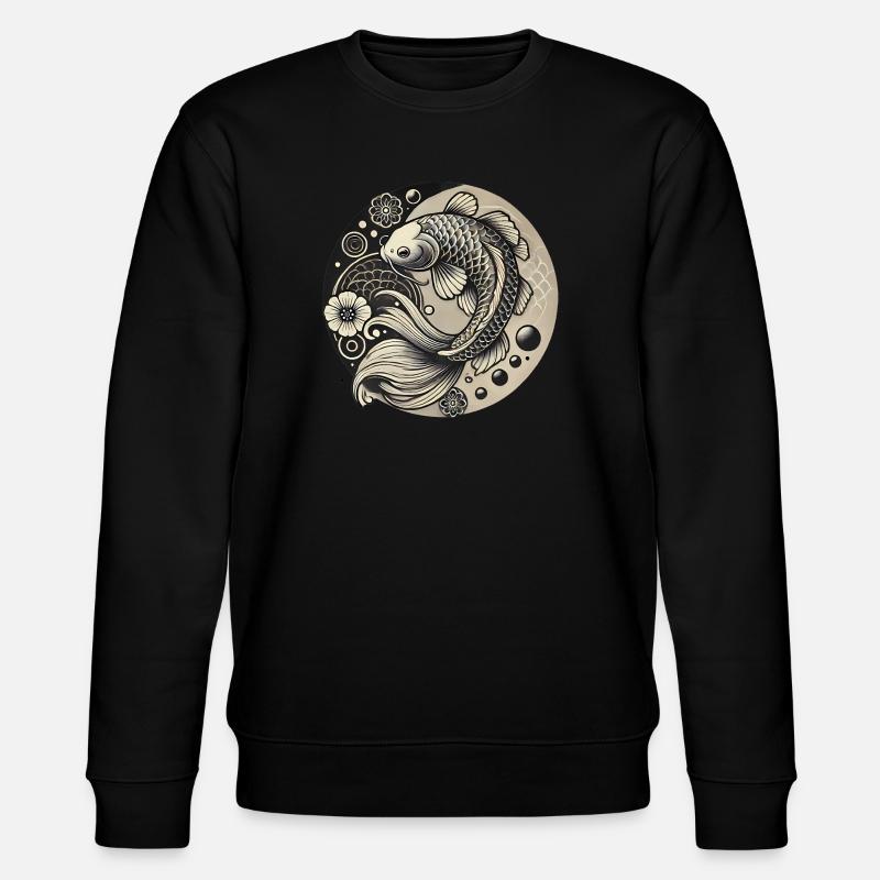 Koi Fisch Harmonie Design - Stanley/Stella Unisex Bio-Sweatshirt CHANGER  - Schwarz