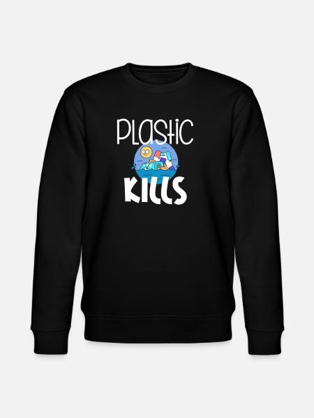 Plastic Kills Environmental Recycling - Stanley/Stella CHANGER Unisex Organic Sweatshirt - black