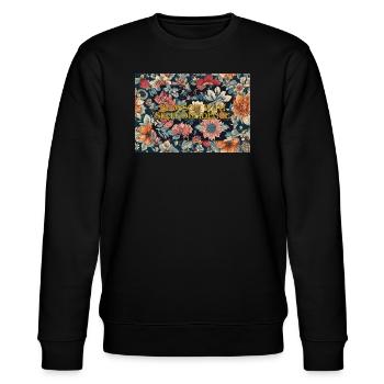 Flower Confidence - Stanley/Stella CHANGER Unisex Organic Sweatshirt - black - Front - Nik (191cm) & Marisol (170cm)