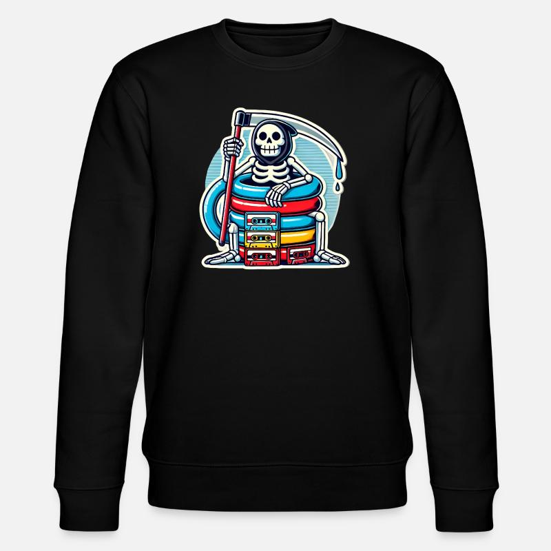 Squelette rétro avec cassettes - Sweat bio CHANGER Stanley/Stella Unisexe - noir
