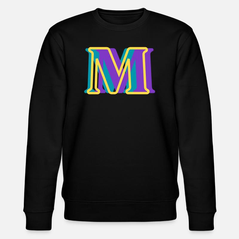 Mehrfarbiger Buchstabe m - Stanley/Stella Unisex Bio-Sweatshirt CHANGER  - Schwarz