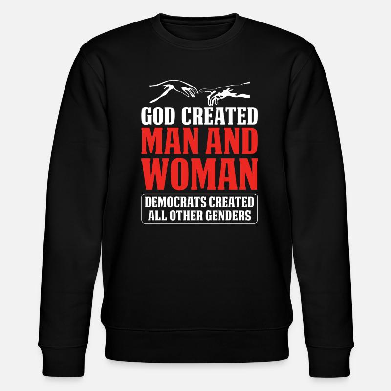 God Created Man - Stanley/Stella CHANGER Unisex Organic Sweatshirt - black